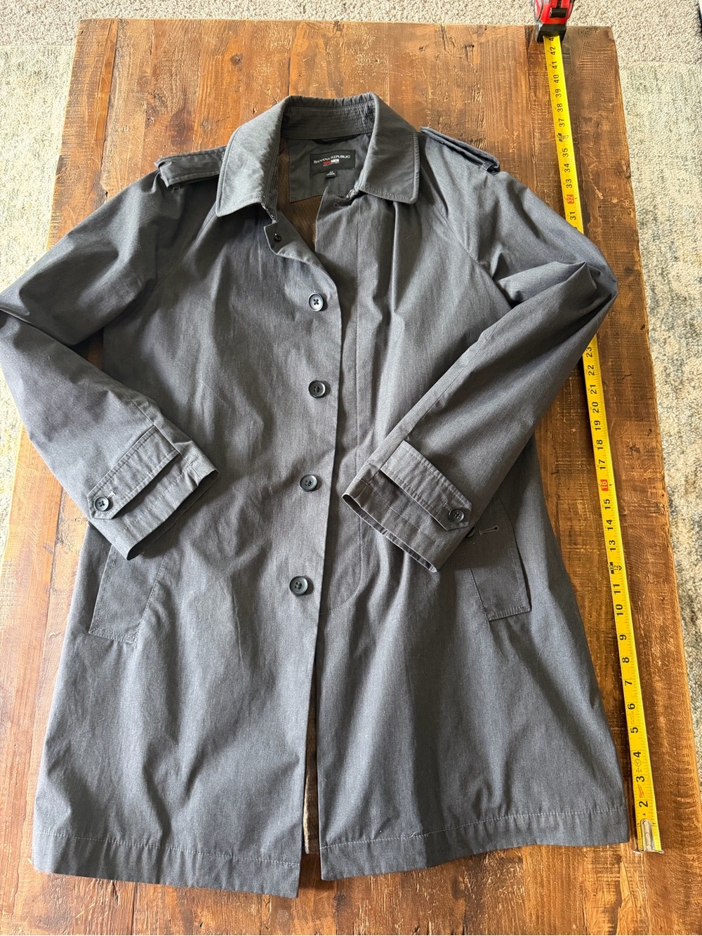 Banana Republic Charcoal Gray Men's Trench Coat